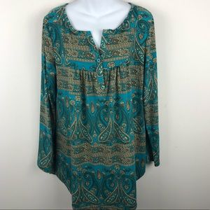 NEW Sese‎ Code Top Shirt Blouse Paisley Knit XL